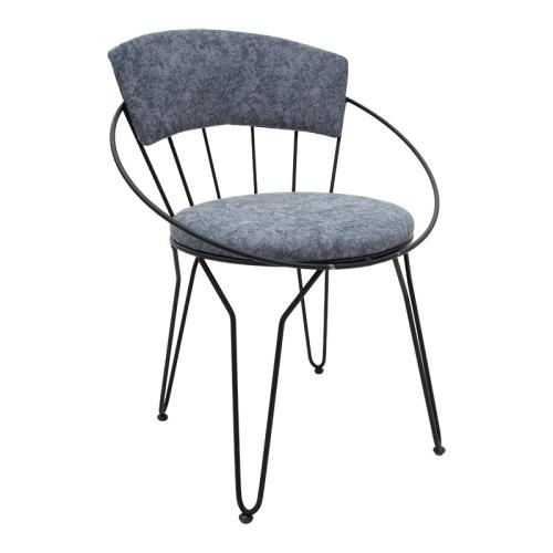 Καρέκλα Macon ύφασμα γκρι-μαύρο πόδι Υλικό: METAL - PU 190-000011