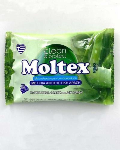 Μαντηλάκια Υγιεινού Καθαρισμού με Ήπια Αντισηπτική Δράση Moltex