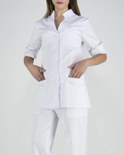 Γυναικείο Ιατρικό Σακάκι με Κοντό Μανίκι Scrub σε 5 Αποχρώσεις X Small Άσπρο