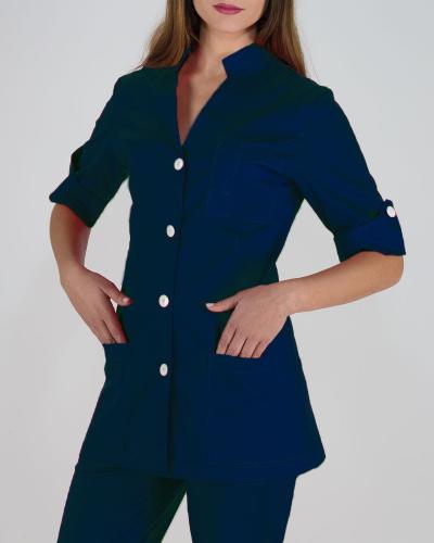 Γυναικείο Ιατρικό Σακάκι με Κοντό Μανίκι Scrub σε 5 Αποχρώσεις X Small Μπλε Σκούρο