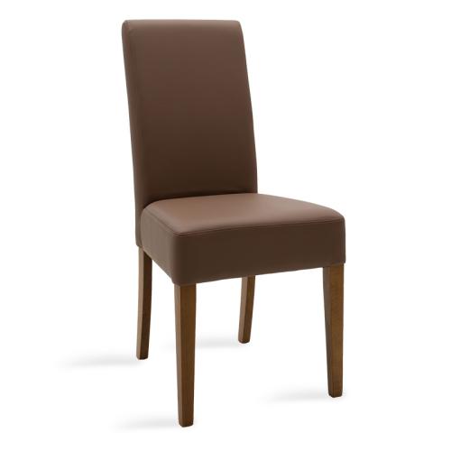 Καρέκλα Ditta PU ανοικτό καφέ-πόδι μασίφ ξύλο καρυδί Υλικό: PU - SOLID WOOD BEECH 047-000032