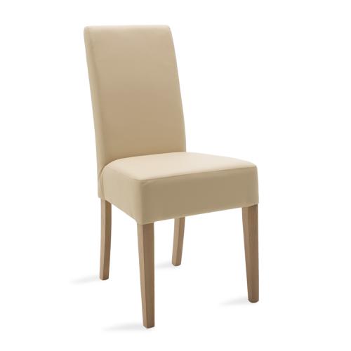 Καρέκλα Ditta PU εκρού- πόδι μασίφ ξύλο sonoma Υλικό: PU - SOLID WOOD BEECH 047-000030