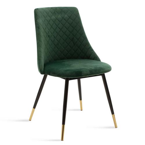 Καρέκλα Giselle βελούδο σκούρο πράσινο-μαύρο χρυσό πόδι Υλικό: VELVET - METAL 096-000012