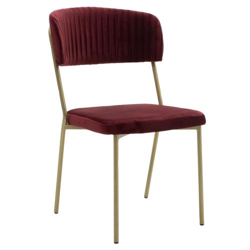 Καρέκλα Livio βελούδο μπορντό-χρυσό πόδι Υλικό: META LEGS DIA 16x1.4MM -  VELVET 101-000045