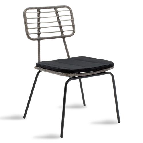Καρέκλα Naoki μέταλλο μαύρο-pe γκρι Υλικό: METAL-PE RATTAN 140-000014