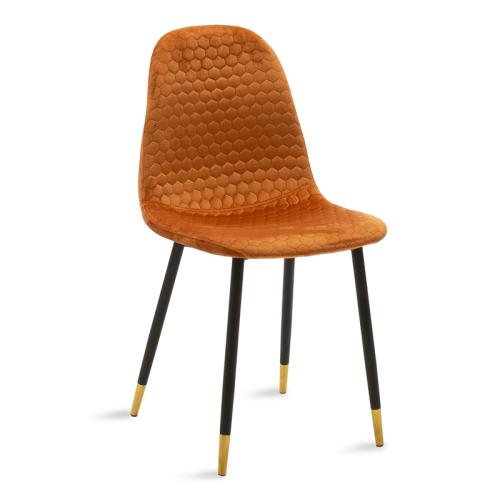 Καρέκλα Sila βελούδο κεραμιδί-μαύρο χρυσό πόδι Υλικό: FABRIC. METAL 127-000063