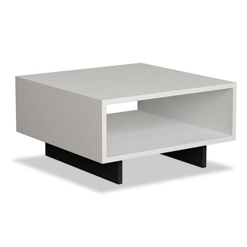 Τραπέζι σαλονιού Hola antique λευκό-ανθρακί 60x60x32εκ Υλικό: MELAMINE 18mm. 119-000726