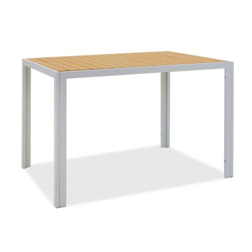 Tραπέζι Tessa μέταλλο λευκό-φυσικό 120x80x75εκ Υλικό: METAL - PLASTIC WOOD 136-000012
