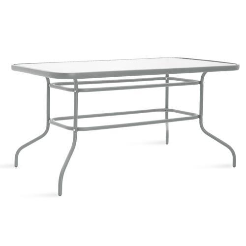 Τραπέζι Valor μέταλλο γκρι-γυαλί 140x80x70εκ Υλικό: METAL D: 24MM - GLASS 130-000019