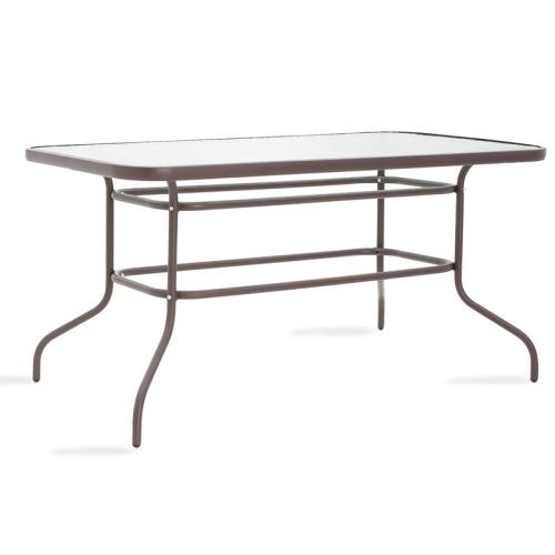 Τραπέζι Valor μέταλλο καφέ-γυαλί 140x80x70εκ Υλικό: METAL D: 24MM - GLASS 130-000020