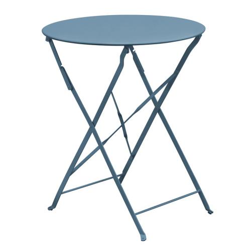 ΖΑΠΠΕΙΟΥ Pantone Τραπέζι Πτυσσόμενο, Μέταλλο Βαφή Sandy Blue 5415C  Φ60cm H.70cm [-Μπλε-] [-Μέταλλο-] Ε5173,2