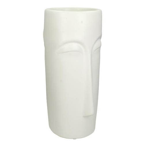 Βάζο Πρόσωπο Λευκό Κεραμικό 12x15.8x28.5cm