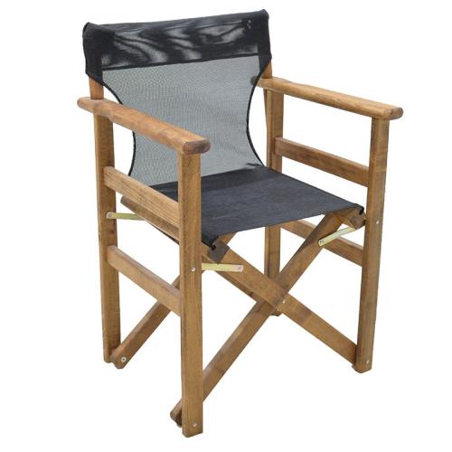 Καρέκλα-πολυθρόνα σκηνοθέτη Retto μασίφ ξύλο οξιάς καρυδί-πανί μαύρο Υλικό: Solid wood beech 237-000023