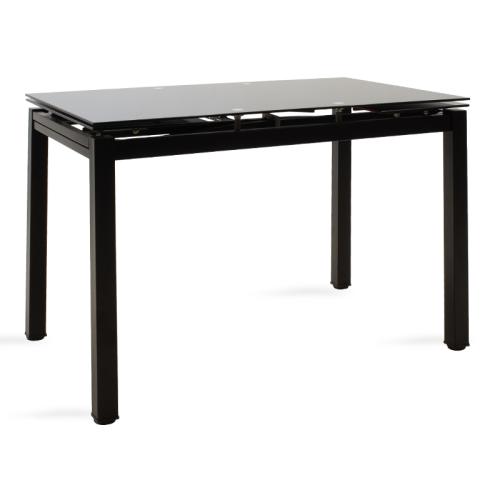 Τραπέζι επεκτεινόμενο Finn γυάλινο 8χιλ μαύρο 110-170x70x75εκ Υλικό: GLASS - METAL (50x50. thickness: 1.2mm) 101-000013