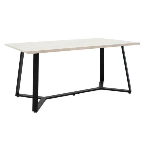Tραπέζι Gemma γκρι μαρμάρου-μαύρο 160x90x75εκ Υλικό: METAL 235-000018