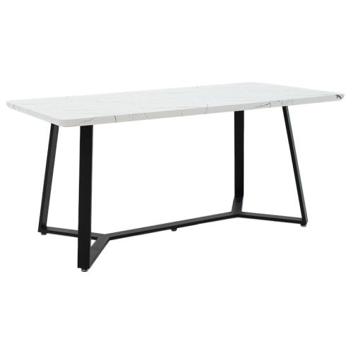 Tραπέζι Gemma λευκό μαρμάρου-μαύρο 160x90x75εκ Υλικό: METAL 235-000020