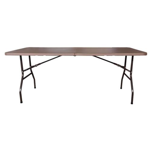 BLOW Τραπέζι  Συνεδρίου - Catering Πτυσσόμενο (Βαλίτσα), HDPE Καφέ, Μέταλλο Βαφή Μαύρο,  180x74x74cm [-Καφέ/Μαύρο-] [-Μέταλλο/PP - ABS - Polywood-] ΕΟ179Κ