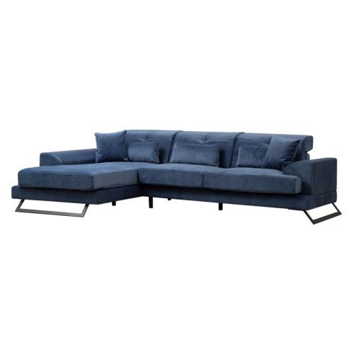 Γωνιακός καναπές PWF-0575 δεξιά γωνία ύφασμα μπλε 308/190x92εκ Υλικό: Fabric: 100%  POLYESTER  - BEEICH WOOD - CHPBOARD - METAL 071-001413