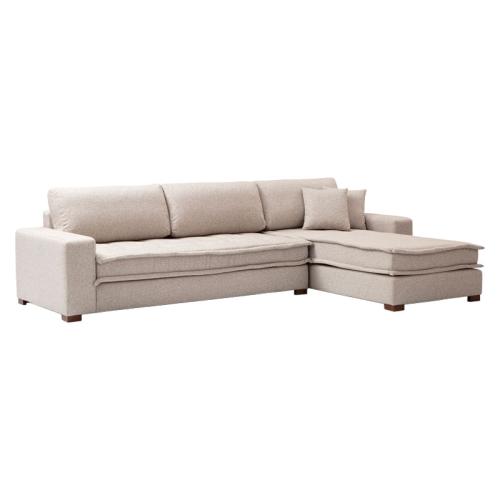 Γωνιακός καναπές PWF-0601 αριστερή γωνία ύφασμα μπεζ 323/190x85εκ Υλικό: Fabric: 100%  POLYESTER  - BEEICH WOOD - CHPBOARD 071-001419