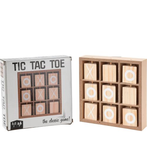 Παιχνίδι Tic-Tac-Toe Για 2 Παίχτες Φυσικό Ξύλο 13.5x3x13.5cm Για 4  Ετών