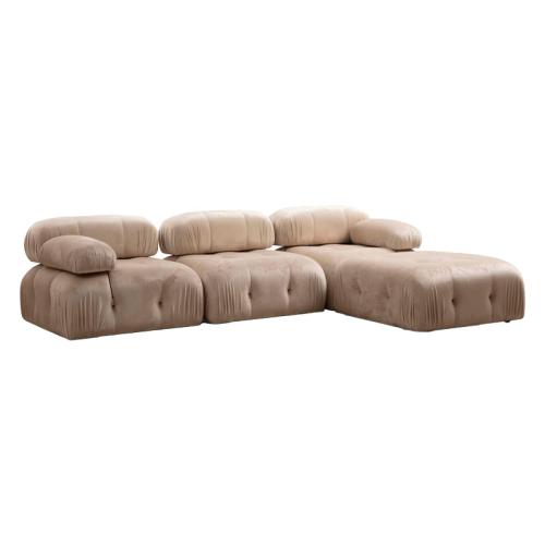 Πολυμορφικός καναπές Divine2 βελουτέ σε χρώμα σκούρο κρεμ 288/190x75εκ Υλικό: Fabric:100%  POLYESTER - BEEICH WOOD - CHIPBOARD 071-001477