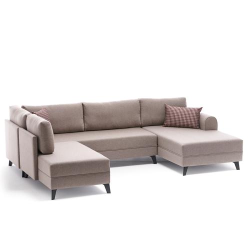 Πολυμορφικός καναπές κρεβάτι PWF-0534 ύφασμα κρεμ 300x202x78εκ Υλικό: FABRIC - PP - WOOD 071-001192