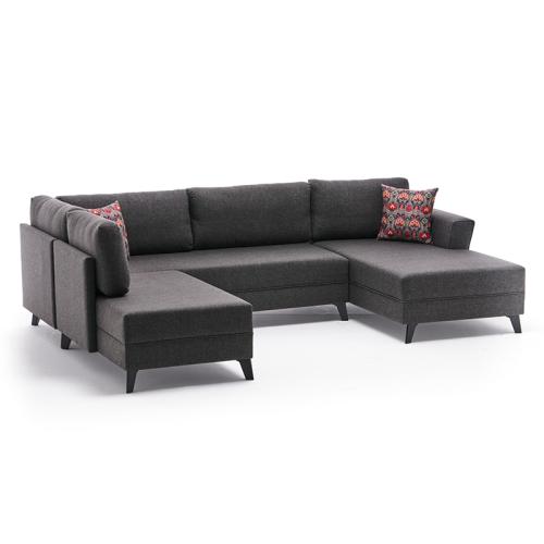 Πολυμορφικός καναπές κρεβάτι PWF-0536 ύφασμα ανθρακί 300x202x78εκ Υλικό: FABRIC - PP - WOOD 071-001189
