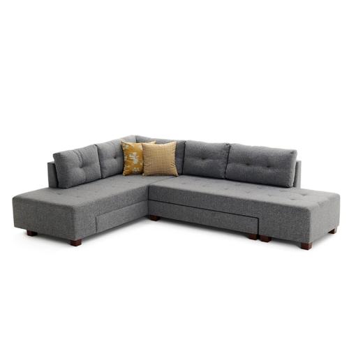 Πολυμορφικός καναπές-κρεβάτι δεξιά γωνία PWF-0156 με ύφασμα ανθρακί 206x282x85εκ Υλικό: FABRIC 071-000329