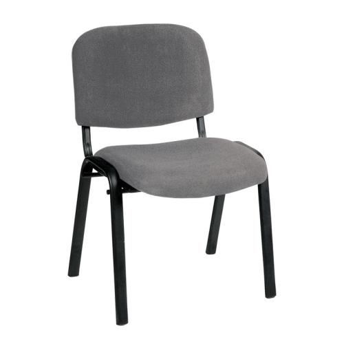 SIGMA Καρέκλα Στοιβαζόμενη Γραφείου Επισκέπτη, Μέταλλο Βαφή Μαύρο, Ύφασμα Γκρι  55x60x79cm / Σωλ.35x16/1mm [-Γκρι-] [-Μέταλλο/Ύφασμα-] ΕΟ550,20W ( 28 ΤΕΜ.)