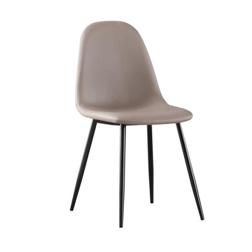 CELINA Καρέκλα Μέταλλο Βαφή Μαύρο, Pvc Cappuccino  45x54x85cm [-Μαύρο/Μπεζ-Tortora-Sand-Cappuccino-] [-Μέταλλο/PVC - PU-] ΕΜ907,3ΜP ( 4 ΤΕΜ.)