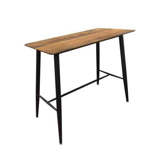 LAVIDA Τραπέζι BAR Μέταλλο Βαφή Μαύρο, Επιφάνεια Απόχρωση Antique Oak  120x60x106cm [-Μαύρο/Καρυδί-] [-Μέταλλο/MDF - Καπλαμάς - Κόντρα Πλακέ - Νοβοπάν-] ΕΜ158,1
