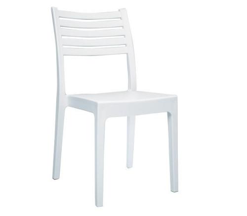 OLIMPIA Καρέκλα Τραπεζαρίας Κήπου Στοιβαζόμενη, PP - UV Protection, Απόχρωση Άσπρο  46x52x86cm [-Άσπρο-] [-PP - PC - ABS-] Ε345,1 ( 22 ΤΕΜ.)