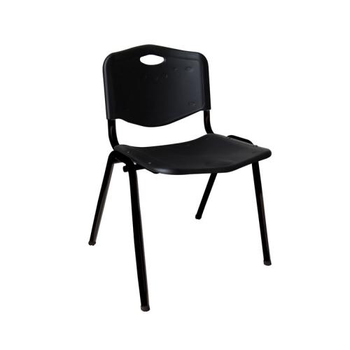STUDY Καρέκλα Στοιβαζόμενη Μέταλλο Βαφή Μαύρο, PP Μαύρο  53x55x77cm [-Μαύρο-] [-Μέταλλο/PP - ABS - Polywood-] ΕΟ549,2 ( 5 ΤΕΜ.)