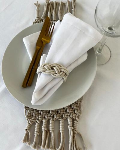 Λευκή Πετσέτα Φαγητού Catering Restaurant Diagonale 49x49cm Άσπρο