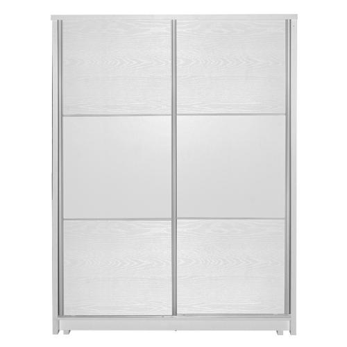 Ντουλάπα ρούχων Chase δίφυλλη με συρόμενες πόρτες χρώμα λευκό 152.5x56.5x185εκ Υλικό: PARTICLE BOARD 249-000019