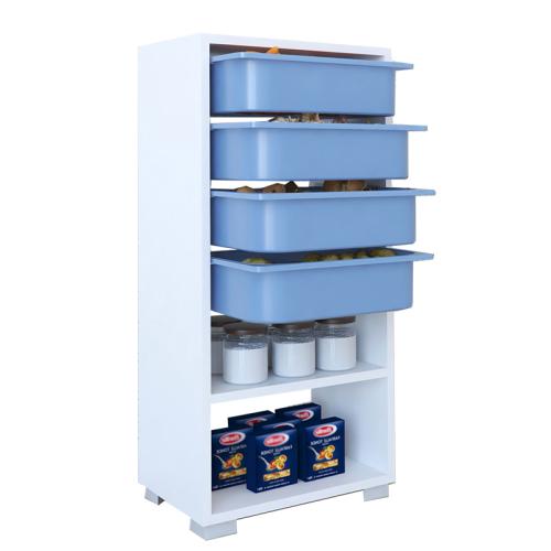 Συρταριέρα Isma 4 συρτάρια λευκό-μπλε 45,5x30x92εκ Υλικό: CLIPBOARD WITH MELAMINE COATING 120-000198