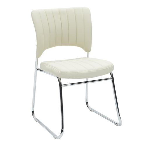 Καρέκλα επισκέπτη Amelia με PVC χρώμα λευκό Υλικό: METAL - PVC - TUBE D19x0.8MM 217-000031