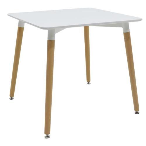 Τραπέζι Natali MDF λευκό-πόδια φυσικό 80x80x76εκ Υλικό: MDF - BEECH WOOD - METAL 271-000009
