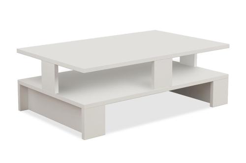 Τραπέζι σαλονιού Mansu χρώμα λευκό 80x50x27,5εκ Υλικό: MELAMINE 18mm. 119-000872