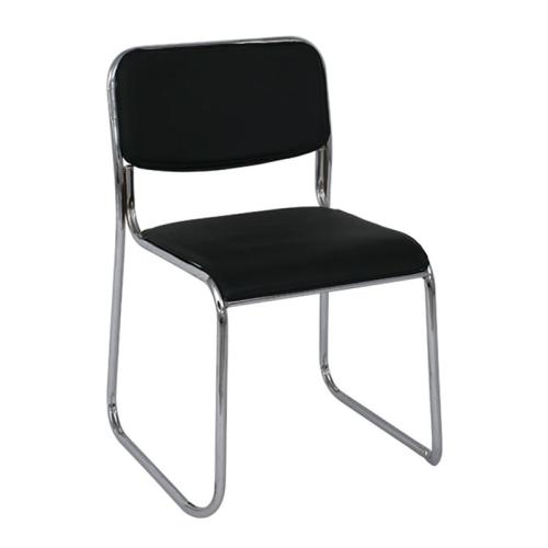CAMPUS Καρέκλα Επισκέπτη Γραφείου, Στοιβαζόμενη Χρώμιο Μέταλλο, Hard PVC Μαύρο  51x52x78cm [-Μαύρο-] [-PU - PVC - Bonded Leather-] Ε553,1 ( 5 ΤΕΜ.)