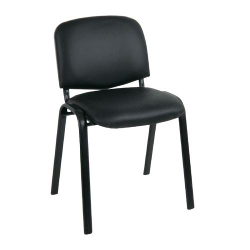 SIGMA Καρέκλα Γραφείου Επισκέπτη, Μέταλλο Βαφή Μαύρο, PVC Μαύρο  57x57x79cm / Σωλ.40x20/1.2mm [-Μαύρο-] [-Μέταλλο/PVC - PU-] ΕΟ550,16 ( 6 ΤΕΜ.)