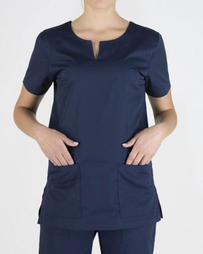 Γυναικεία Ιατρική Μπλούζα με Κοντό Μανίκι Scrub σε 5 Αποχρώσεις Small Μπλε Σκούρο
