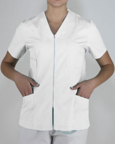 Γυναικεία Ιατρικό Μεσάτο Σακάκι με Κοντό Μανίκι Scrub σε 3 Αποχρώσεις X Large Άσπρο