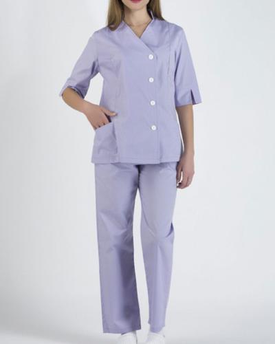 Γυναικείο Ιατρικό Σετ Σακάκι & Παντελόνι Scrub σε 3 Αποχρώσεις Medium Λιλά