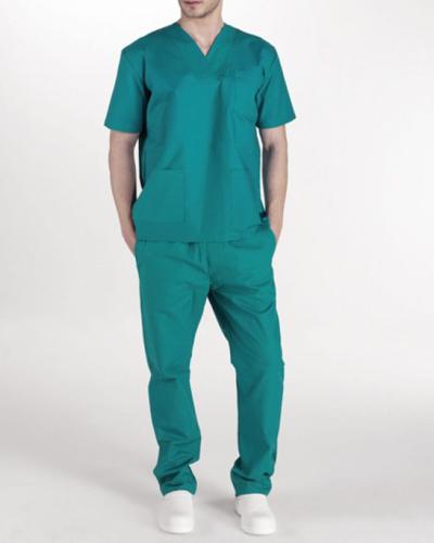 Unisex Ιατρικό Κοστούμι με Κοντό Μανίκι Scrub σε 7 Αποχρώσεις Small Πράσινο