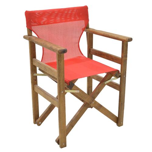 Καρέκλα-πολυθρόνα σκηνοθέτη Retto μασίφ ξύλο οξιάς καρυδί-πανί κόκκινο Υλικό: Solid wood beech 237-000020