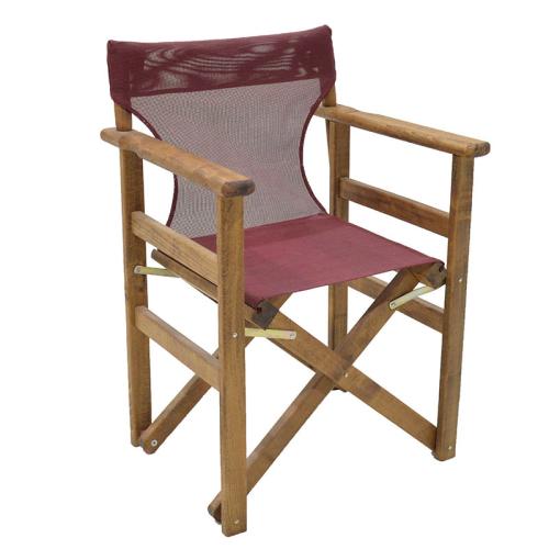 Καρέκλα-πολυθρόνα σκηνοθέτη Retto μασίφ ξύλο οξιάς καρυδί-πανί μπορντό Υλικό: Solid wood beech 237-000025