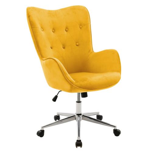 Καρέκλα γραφείου διευθυντή Kido βελούδο κίτρινο Υλικό: FABRIC VELVET - METAL 046-000018
