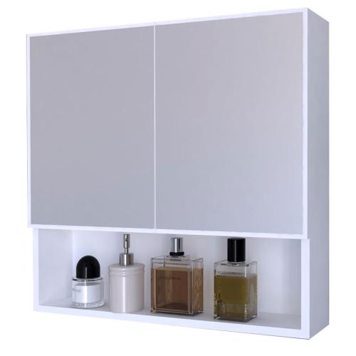 Καθρέπτης μπάνιου Zante λευκό 70x17x70εκ Υλικό: CLIPBOARD WITH MELAMINE COATING - GLASS 120-000288