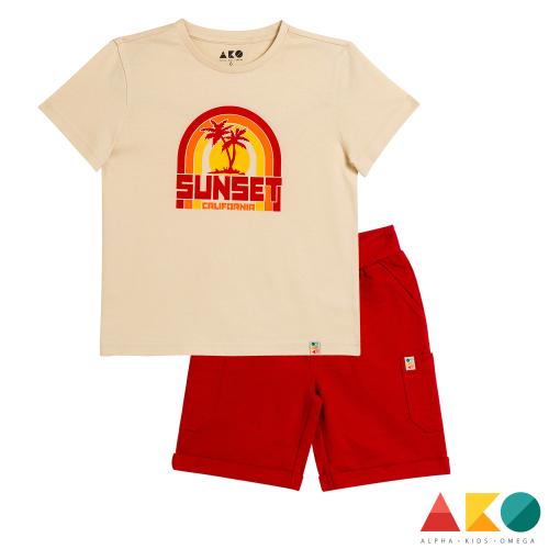 Σετ κοντομάνικο μπλουζάκι με βερμούδα Sunset AKO